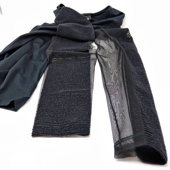AKRIS 8 Sheer Black Mesh Organza Long Sleeve Illusion Stretch Blouse Top - Picture 14 of 14